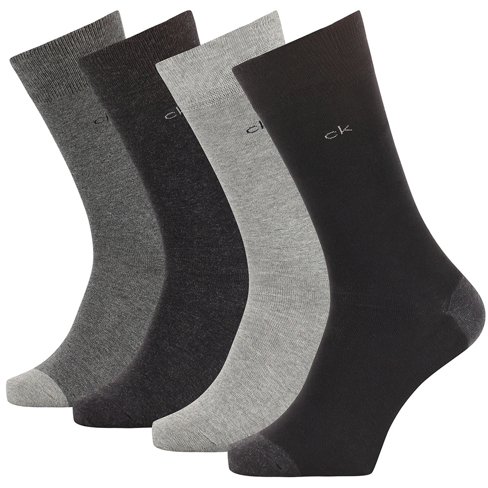 Calvin Klein Crew Socks 4er Pack Heel Toe, grey combo, Onesize