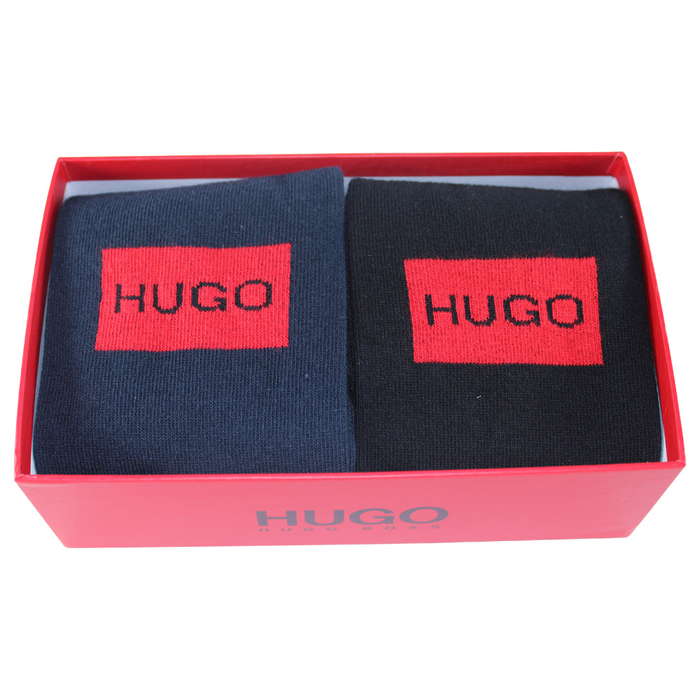 HUGO, Herrensocken mit Logo im Geschenkset, 2er Pack, uni, 40-46